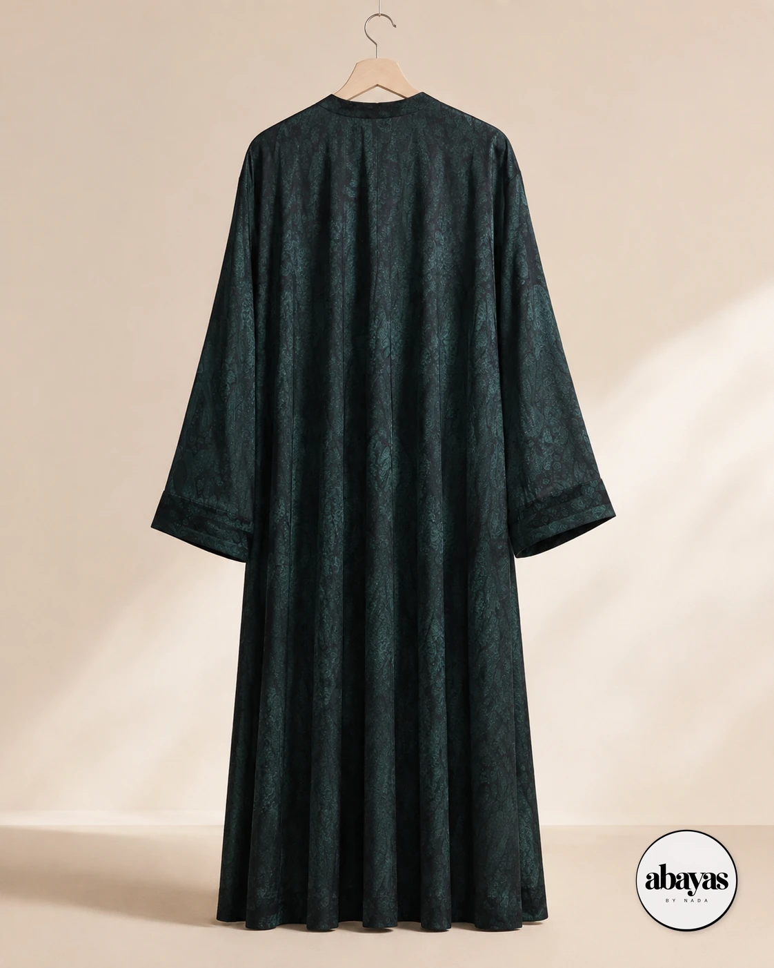 Back view of the Cypress Print Abaya on a hanger