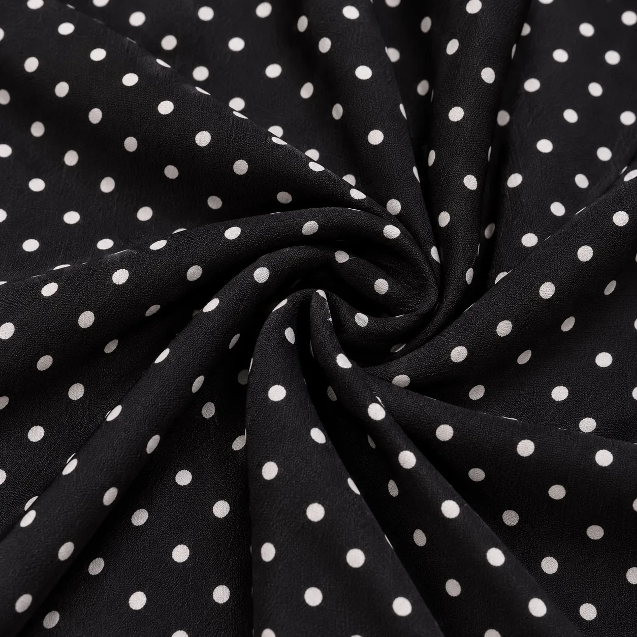 Black Dot Abaya black fabric with white dot macro detail