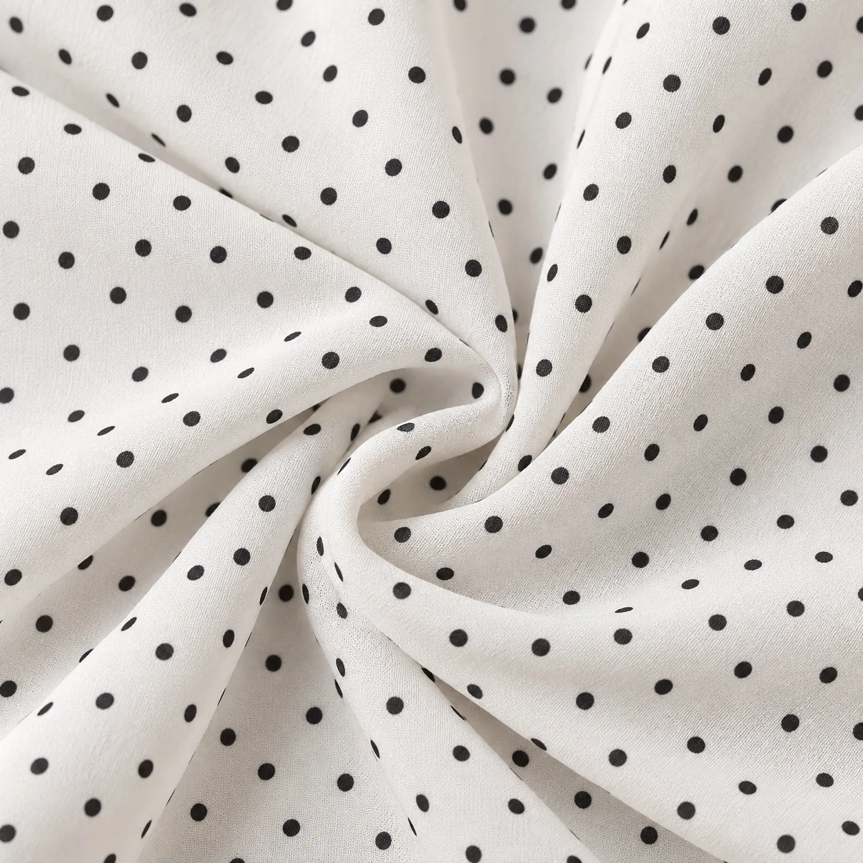 White Dot Abaya white fabric with black dot macro detail