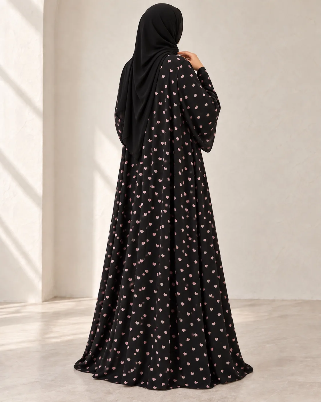 Heart Emoji Abaya back view
